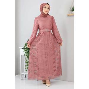 Robe décontractée à dentelle avec ceinture, accessoire de mode chic et confortable - Product Image 3