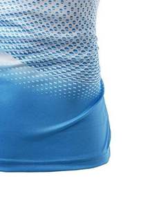 Camiseta Polo Personalizada para Hombre, Degradado Blanco y Azul Cielo, Manga Corta, Transpirable, con Estampado de Malla, Informal, para Golf y Deportes - Product Image 6