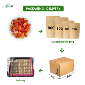 Papaya roja con sabor a fruta de la Pasión dulce AD Cubo seco Bajo en azúcar Embalaje a granel Vietnam Snack diario sin gluten - Product Image 5