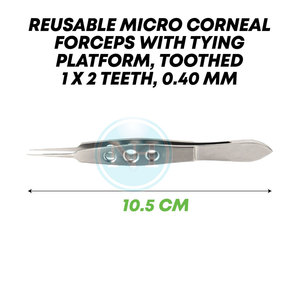 Pinzas Micro Bonn con Certificación CE ISO, 0.12mm, Muy Delicadas, 1x2 Dientes, Punta Extra Fina de 0.12mm, Pinzas de Microcirugía Oftálmica - Product Image 4