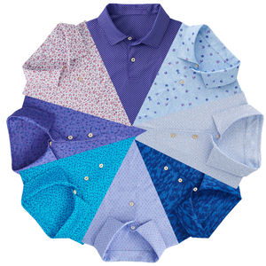 High Quality Custom Men's Vintage Printed for Polo Shirt Performance Short Sleeve Casual Style Breathable Knitted <b>Fabric</b>-Direct - Product Image 1