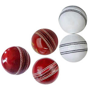 Red-<b>White</b> <b>Cricket</b> Ball with Hard Leather Stitching-Seam Indoor and Outdoor Training Coaching School for Training & Coaching - Product Image 6