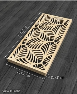 Panel de Arte Mural de Madera, Rectangular, con Diseño Floral Botánico, Decorativo Moderno, Hecho a Mano - Product Image 3