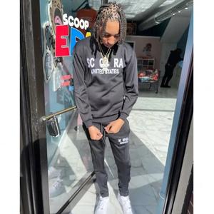 Ensemble de survêtement en molleton d'hiver pour homme, taille plus, sans marque, fabriqué aux États-Unis, avec logo brodé personnalisé - Product Image 5