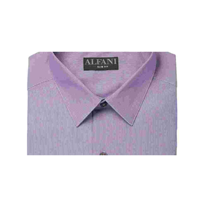 Camicia da Uomo Alfani Viola con Colletto, Vestibilità Slim, in Popeline, Collo alla Coreana, Antipiega, Casual, Taglie 3XL 4XL 5XL 6XL per l'Autunno - Product Image 2