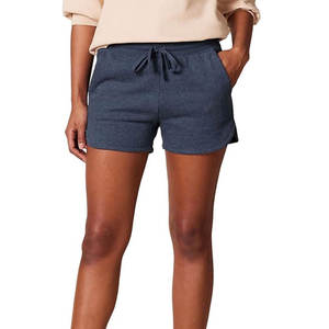 Shorts décontractés taille haute pour femme avec cordon de serrage, shorts d'été en coton doux, shorts de sport athlétiques avec poches, vente en gros - Product Image 1
