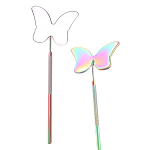 Handheld Butterfly Shape Large Handle Multi Color Eyelash <b>Mirror</b> with Private Logo Eyelash Tools by Bahasa Pro - Product Image 3