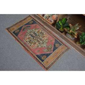 พรมไหมไม้ไผ่แฮนด์เมดสีดำ3.1ft วินเทจผ้าถักลายสี่เหลี่ยมสไตล์ตุรกีสำหรับวัยรุ่นยางด้านหลัง - Product Image 4