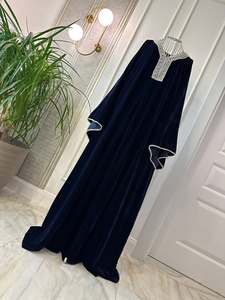 Abaya Kaftan Traditionnelle Musulmane Grande Taille en Velours Polyester Doublure Satinée Style Dubaï Longueur Ras du Sol Légère – Vente en Gros AWAIS HOUSE - Product Image 3
