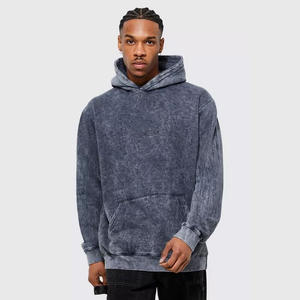 Custom Boxy 450gsm Oversized Heavyweight Distressed 500gsm Acid Wash <b>Zip</b> <b>up</b> <b>Hoodie</b> Men - Product Image 4