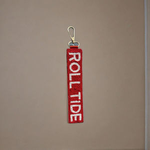 Qualité supérieure personnalisée Mardi Gras Festive Collection porte-clés en tissu artisanal avec porte-clés perlé élégant - Product Image 2