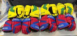 Gants de hockey sur glace multicolores de nouvelle conception équipement de protection dans toutes les tailles ensembles - Product Image 6