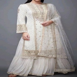 OEM Kanya Libas Women Salwar Kameez Linen Cotton Embossed Fashion Wholesale Bulk Clothing Shirt Blouse Tops Dress - Product Image 4