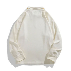 Nouveau sweat uni vierge épaule tombante personnalisation Logo 100% coton à manches longues sweats à col rond pour hommes - Product Image 2