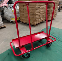 Chariot de transport pliable à 4 roues pour cloisons sèches, outil de transport de panneaux, chariot de manutention en acier, chariot à roulettes pour verre, chariot de levage pliable