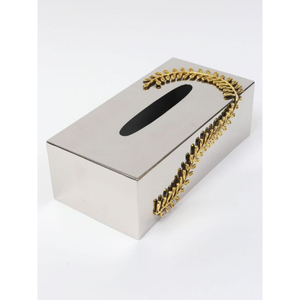 Caja de pañuelos de acero inoxidable con acabado dorado moderno, venta al por mayor, Decoración de mesa, diseño de bola dorada, elegante organizador de pañuelos de Metal - Product Image 5