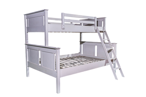 Dakota Modern Design Eco-Friendly Durable Comfortable Extendable Foldable <b>Bunk</b> <b>Bed</b> White Rubber <b>Wood</b> <b>Solid</b> Construction - Product Image 6