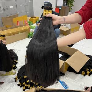 Extensions de cheveux humains vietnamiens, naturels, naturels, droits, noirs, donneur, Remy, double tirage, sans emmêlement, sans perte de cuticules alignées - Product Image 4