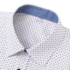 เสื้อเชิ้ตแขนยาวสำหรับผู้ชายคอตตอนผสมกันความชื้นลำลองคอตตอนสีพื้นมีสไตล์ - Product Image 3