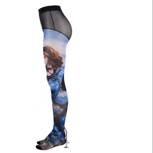 Collants en nylon spandex transparents sans couture avec impression numérique, nylon spandex doux, extensible, confortable à porter, vêtements de mode - Product Image 2