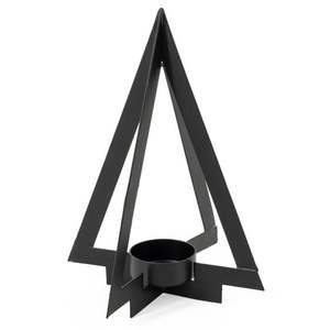Modern Minimalist Black Metal Christmas <b>Tree</b> Candle Holder Nordic Style Geometric Iron Tealight Stand for Desktop Holiday Decor - Product Image 1