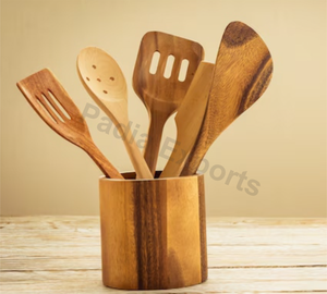Porte-outil de cuisine cube avec outils Porte-couverts en bois moderne Outils - Product Image 1