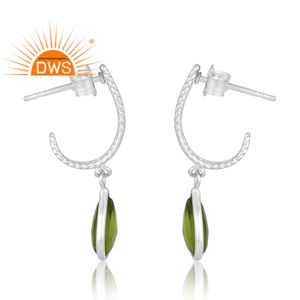 Meilleur Design Argent Sterling Naturel Doublet Péridot Quartz Pierres Précieuses Boucle D'oreille Bijoux Personnalisés Pour Les Femmes Cadeau Pour Elle - Product Image 4