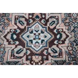 Alfombra Turca Vintage, Alfombra de 4x8.7 pies, Alfombra Sólida Azul Marrón - Product Image 2