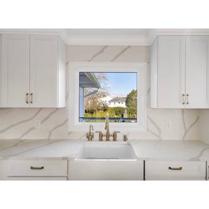 ผลิตภัณฑ์ควอตซ์คริสตัลคอมโพสิต Calacatta Sierra ระดับพรีเมียม - แผ่นใหญ่ดีไซน์ทันสมัยสำหรับใช้ในห้องครัวและผนัง - Product Image 4