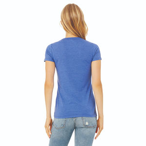 Nuevo estilo 2025 Longitud del cuerpo 100% Airlume Peinado y algodón hilado en anillo 32 Single 4,2 oz Columbia Blue Womens Slim Fit T-Shi - Product Image 3