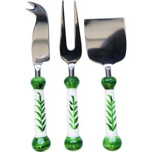 Cuchillo de queso personalizado Hoja plateada de acero inoxidable con mango dorado Juego de cubiertos Oferta de fábrica Superventas - Product Image 5