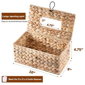 กล่องใส่กระดาษทิชชูทำจากผักตบชวา งานแฮนด์เมด กล่องเก็บของ รักษ์โลก ธรรมชาติ ของตกแต่งบ้านและของใช้ในบ้าน ขายส่งจากเวียดนาม - Product Image 6