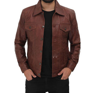 Chaqueta de Cuero para Hombre de la Mejor Calidad, Genuina, de Invierno, con Cuello Alto, Logotipo Frontal Personalizable, Lona Revestida, Transpirable, Estilo Urbano - Product Image 4