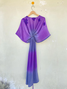 Kaftan de seda indio 100% hecho a mano vestido suelto para verano otoño y primavera secado rápido con cierre de cordón - Product Image 2