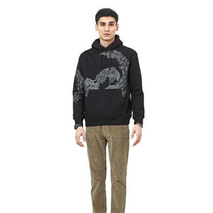 Collection Hiver 2023 Sweat à Capuche Imprimé Noir pour Homme Coupe Ample avec Poches Frontales et Design Brodé en Solde! - Product Image 2