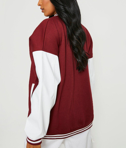 2025 nouveau arrivé Hip Hop Streetwear surdimensionné Varsity veste pour femmes tenue décontracté poids lourd Baseball collège Varsity veste - Product Image 4