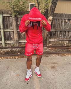 Streetwear Heavyweight <b>Set</b> Custom Logo Embroidery High Quality Cotton Hip-Hop <b>Sweatpants</b> and Hoodie <b>Set</b> for Man - Product Image 1
