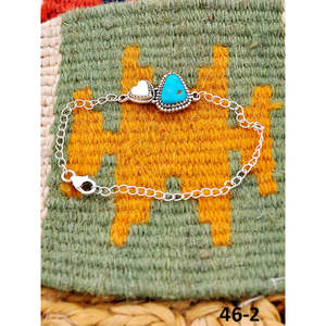 Southwest Handmade Santa Maria <b>Cuff</b> <b>Bracelet</b> with White Buffalo & Sterling <b>Silver</b> Fashion Accessory - Product Image 3
