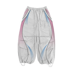 กางเกงไนลอนสีพื้นสำหรับผู้ชายกางเกง100% สีพื้นพร้อมกระเป๋าเสื้อกันลมซักได้ดีไซน์2025 - Product Image 2