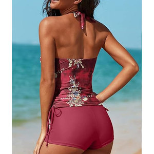 Two Piece Swimwear Top and <b>Shorts</b> Set Adjustable Straps Comfortable Fit <b>Women</b> <b>Swim</b> Top and <b>Short</b> - Product Image 5