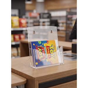 Support de brochure en acrylique transparent A5 pour publicité, vente au détail et utilisation sur bureau - Product Image 3