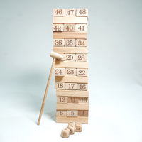 Jeu de table amusant en bois Genga pour enfants et familles-Ensemble de blocs avec marteau pour le défi d'empilage et d'équilibrage