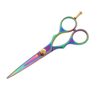 Ciseaux de coiffeur à revêtement multicolore fabriqués avec des ciseaux de coiffure en acier inoxydable avec lames tranchantes de rasoir OEM - Product Image 2