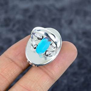 Antique Bohème Arcs-en-ciel Mystic Quartz 925 Sterling Silver Handmade Ring Ovale Gemstone Bezel Setting Wedding Party Jewelry - Product Image 4