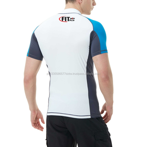 Maillots de bain respirants à manches courtes avec logo personnalisé de haute qualité, impression personnalisée, séchage rapide, UPF50+, vente en gros - Product Image 4