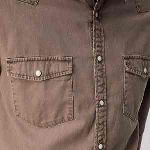 Camisas de mezclilla de cuello vuelto de color liso, transpirables, ecológicas, informales y de alta calidad, con el último diseño, estilo hip hop, para hombre. - Product Image 6