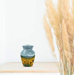 Urna con Vista de girasol para cenizas, urna de cremación de recuerdo para cenizas de bebé, urna conmemorativa para cenizas humanas, funeral, negro, tamaño personalizado, blanco - Product Image 4