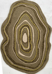 Alfombra AISHA FABS de Lana Blanca Moderna con Diseño Artístico en Forma de Madera, Hecha a Mano, Antideslizante, de Pelo Largo y Texturizado para Hogar, Hotel u Oficina - Product Image 6