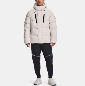 Veste chaude et imperméable avec logo personnalisé Veste surdimensionnée décontractée à col montant Veste d'hiver en duvet pour hommes Veste bouffante pour hommes - Product Image 3