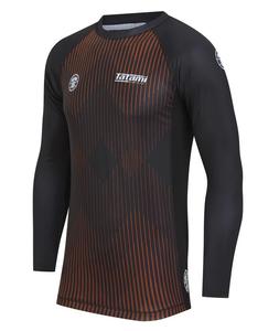 Striped Short Sleeve UPF50 Breathable Rash Guard-<b>Brown</b> - Product Image 3